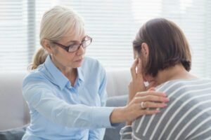 Female therapist with patient