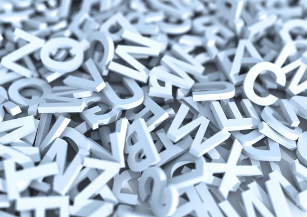 Pile of white letters